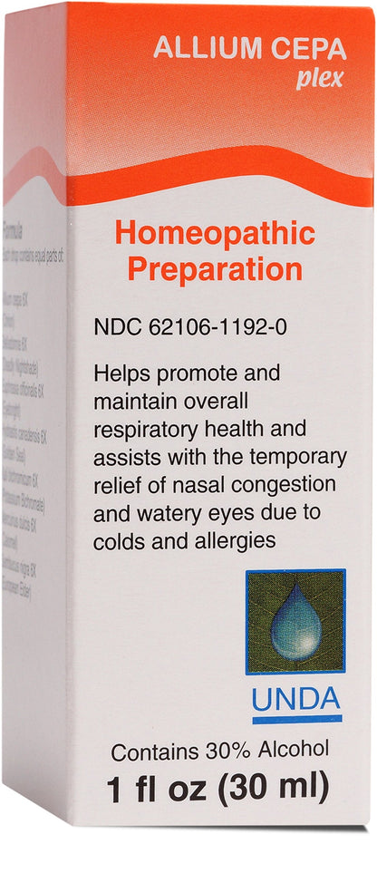 UNDA Allium Cepa Plex | Homeopathic Remedy to Help Temporarily Relieve Symptoms of Cold and Allergies | 1 fl. oz.