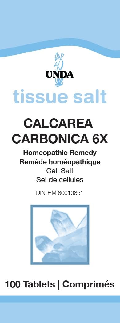 UNDA Calcarea Carbonica 6X - Homeopathic Bone & Joint Support | 100 Tablets