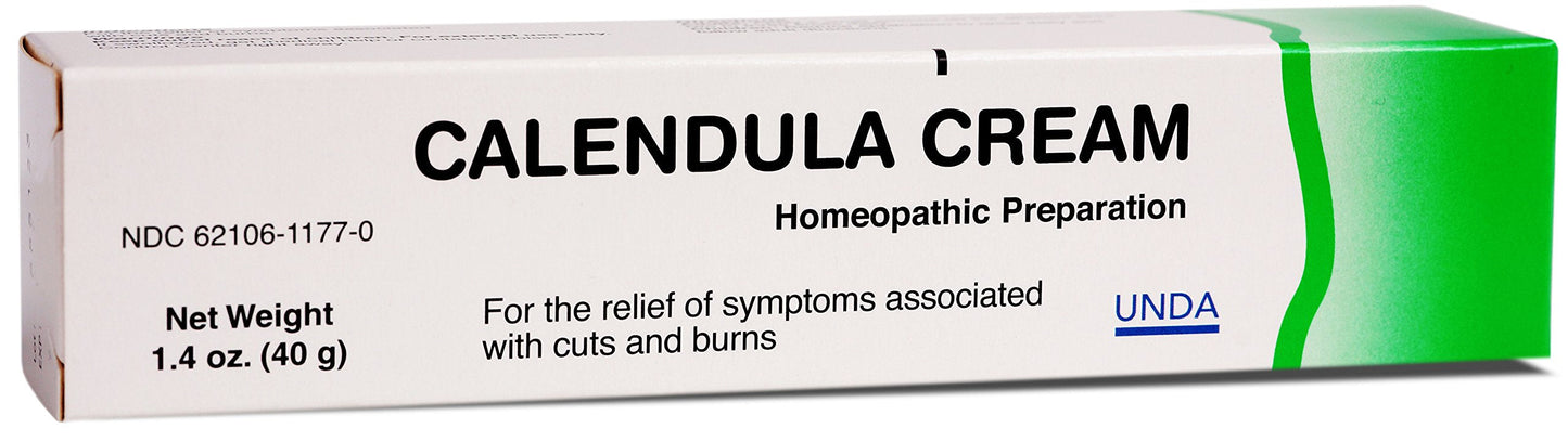 UNDA Calendula Cream - Homeopathic Relief for Minor Cuts & Burns (1.4 oz)