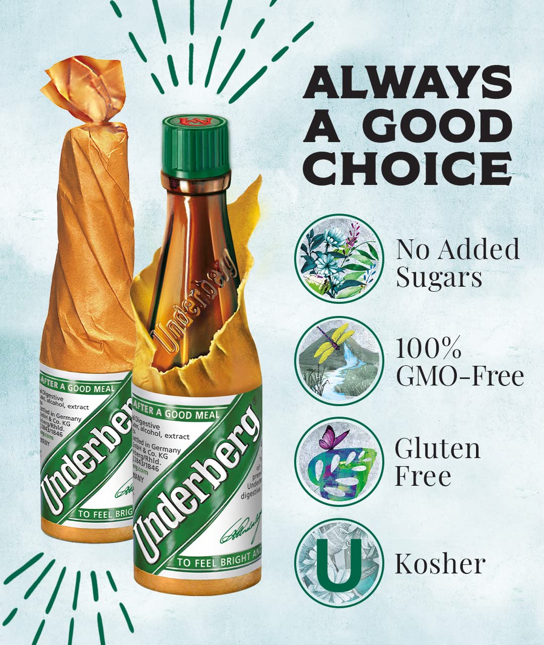 Underberg 12 Bottle Pack - German Herbal Digestive Bitters