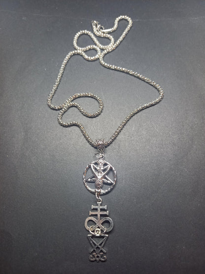 Goth Gothic Witchy killstar witch witchcraft Occult Satanic satanic temple "Satanic Trinity Necklace" V2