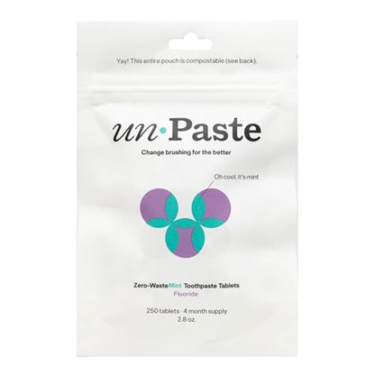 Unpaste Toothpaste Tablets - New Formula, Fluoride Mint, Xylitol Free, 250ct