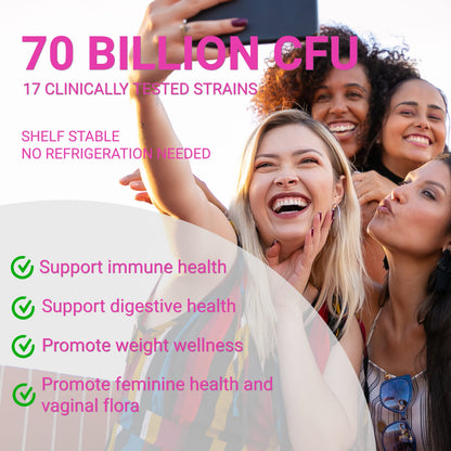 UpNourish Probiotics: Caviar Collagen with Prebiotics for Women | Digestive, Skin & Feminine Health (30 Fast-melt Packets)