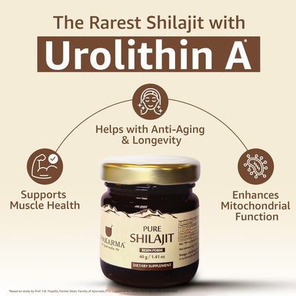 UPAKARMA Pure Shilajit Resin 40g - Lab-Tested, 100 Servings