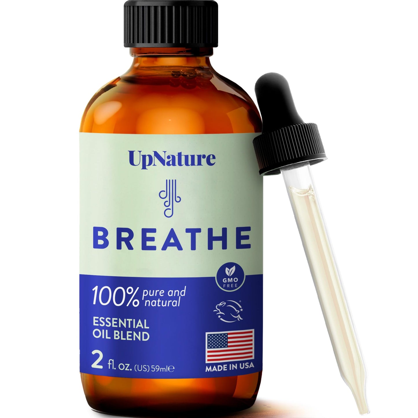 UpNature Breathe Essential Oils Blend (2oz) – Eucalyptus, Peppermint & Tea Tree for Diffusers