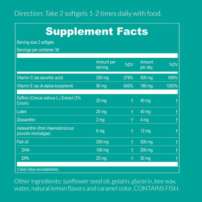 UpNourish AREDS 2 Eye Vitamins for Seniors | Vision & Eye Health Support