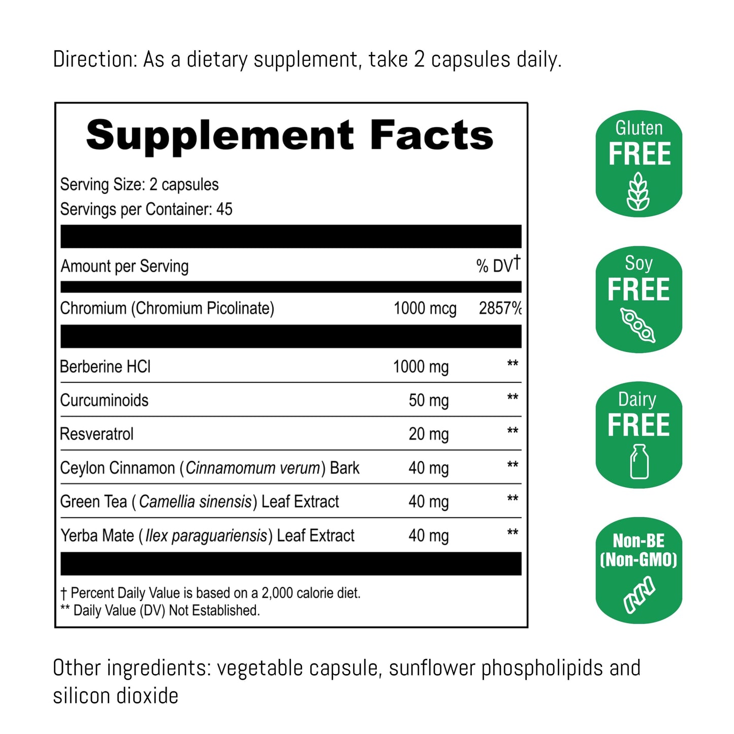 UpNourish Liposomal Berberine 1000mg – Cinnamon, Chromium, Curcuminoids & More | 90 Vegan Capsules