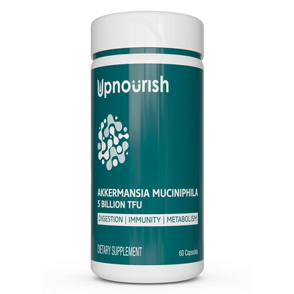 UpNourish Probiotics for GLP-1 Support – 5B TFU Akkermansia muciniphila, Digestive Health, Leaky Gut & Metabolic Wellness, 60 Capsules