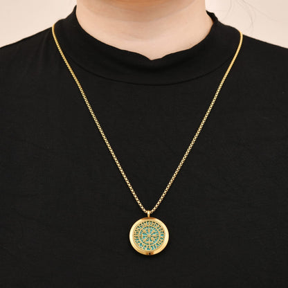 Upper Norse Vikings Amulet Diffuser Necklace – Gold Stainless Steel Locket for Aromatherapy