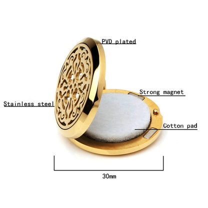 Upper Norse Vikings Amulet Diffuser Necklace – Gold Stainless Steel Locket for Aromatherapy