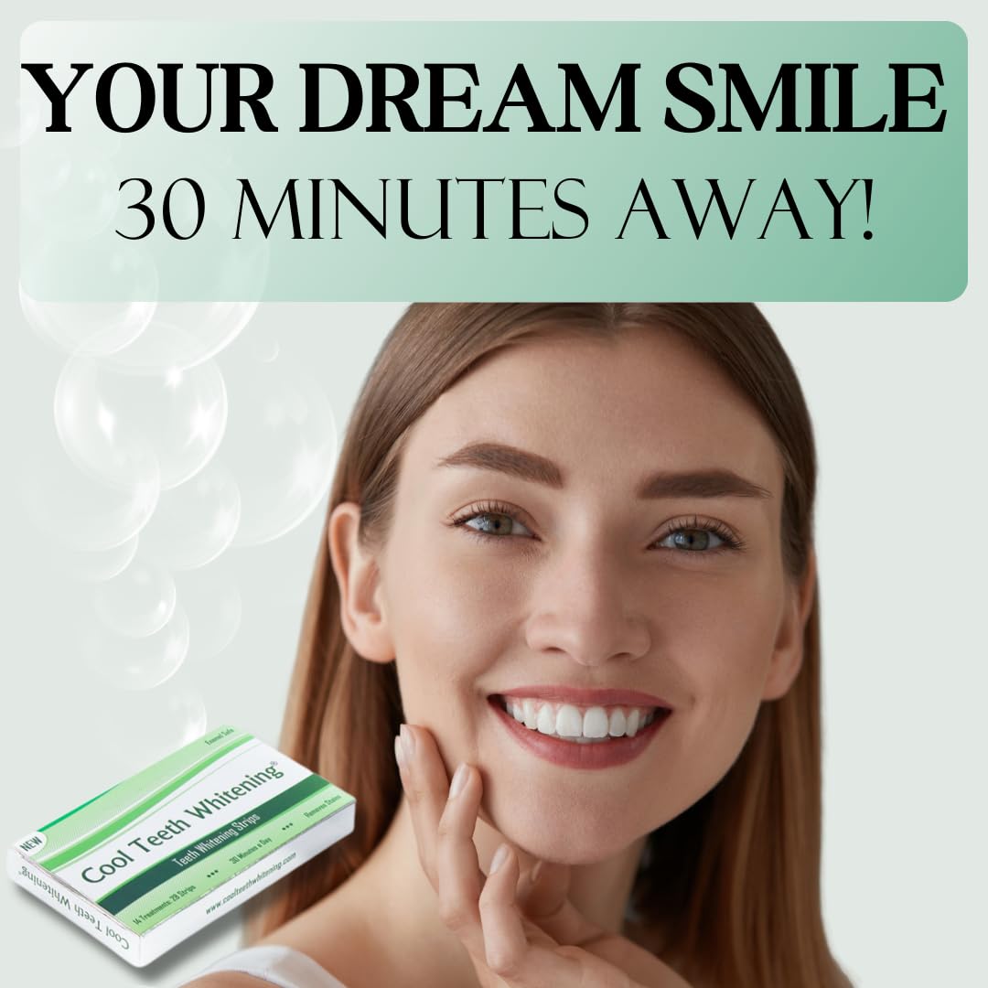 Cool Teeth Whitening Strips 6% Hydrogen Peroxide – On-The-Go & Vegan