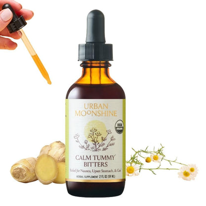 Urban Moonshine Calm Tummy Digestive Bitters – Organic Ginger & Chamomile