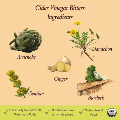 Urban Moonshine Cider Vinegar Bitters – Organic, Heartburn Relief, 2 oz