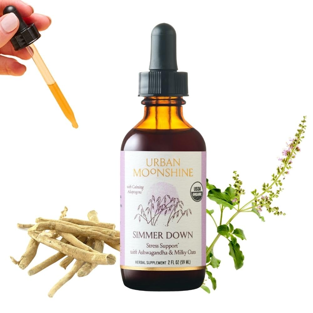 Urban Moonshine Simmer Down Tonic – Stress Support with Ashwagandha & Milky Oats