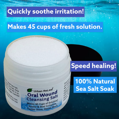 Urban ReLeaf Oral Wound Cleansing Salt – 3 oz, 45 Cups, Made in USA