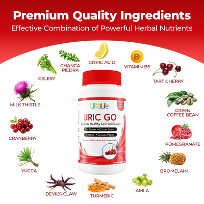 URIC GO Uric Acid Cleanse – Uric Acid Support Supplement | 60 Vegan Capsules
