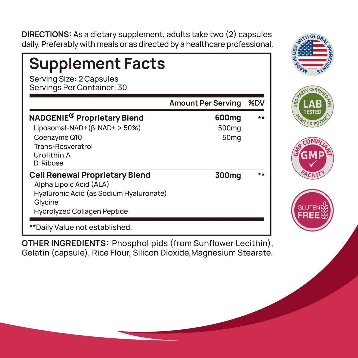 NAD+ Supplement for Women – β-NAD+ NMN Alternative with Trans-Resveratrol, CoQ10, D-Ribose | 60 Capsules Advanced