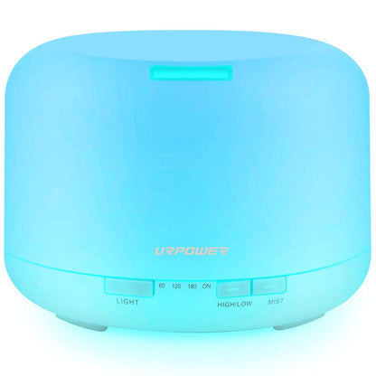 URPOWER 500ML Essential Oil Diffuser – 5-in-1, Auto Shut-Off