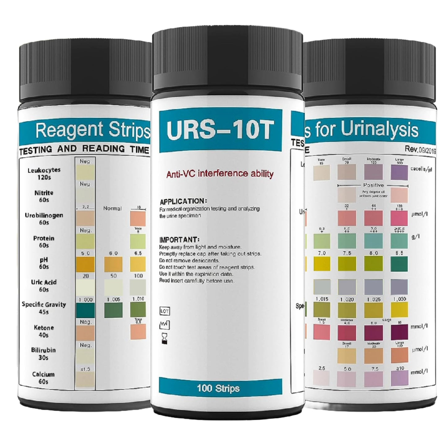 URS 10-in-1 Urine Test Strips – 10 Parameters for UTI, Ketosis, pH, Protein, 100 Count