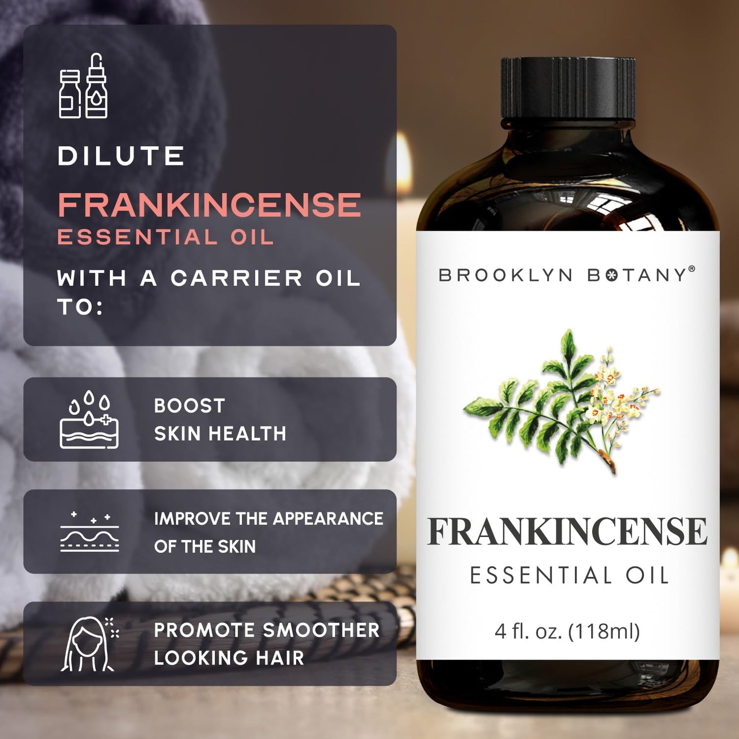 Brooklyn Botany Frankincense Essential Oil – 4 oz, 100% Pure & Natural, Premium Grade