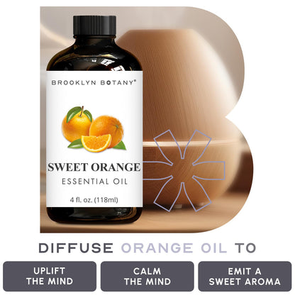 Brooklyn Botany Sweet Orange Oil - 4 oz, Pure & Natural, Premium Grade