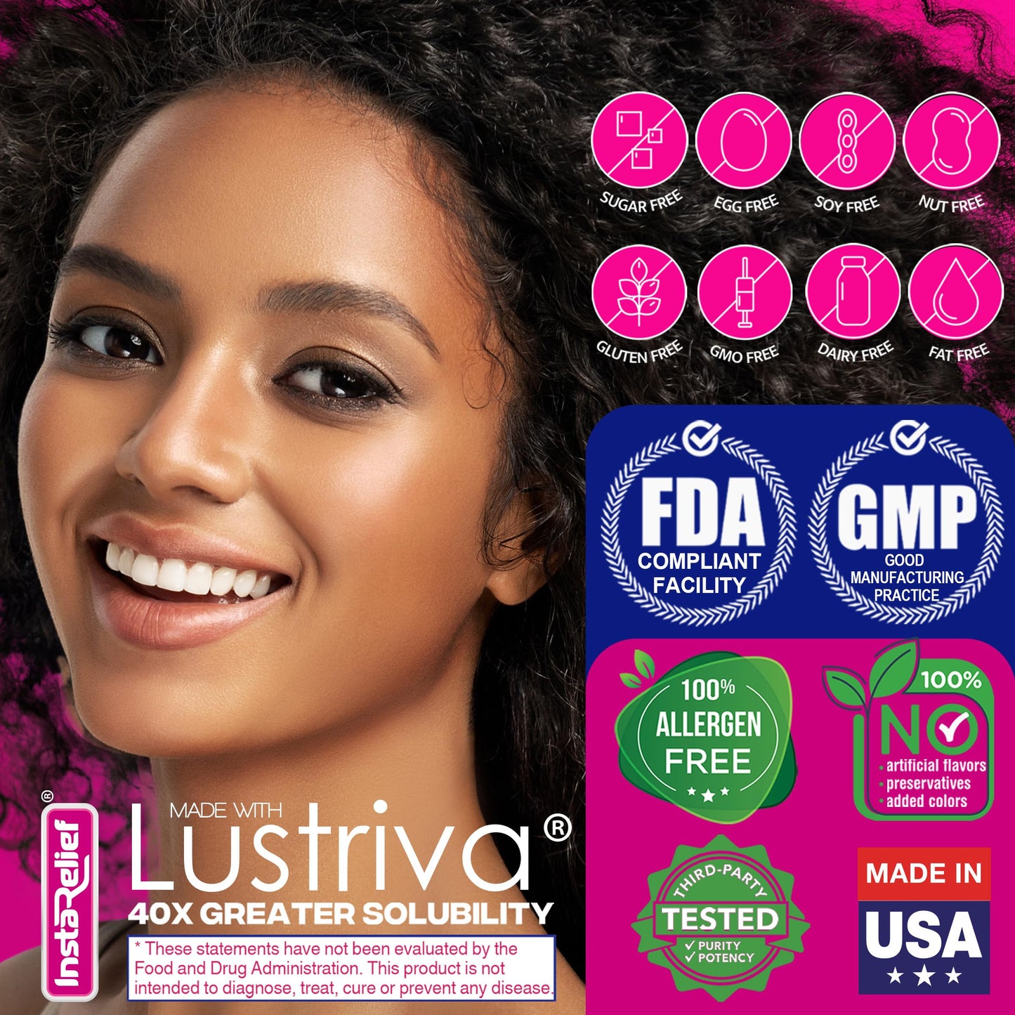 InstaRelief® Hair Growth with Lustriva® – Clinically Shown to Grow Thicker Hair in 3 Weeks