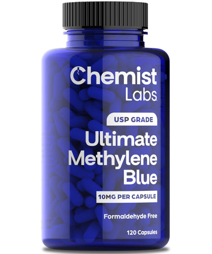 Chemist Labs Methylene Blue Capsules – USP Grade 99% Purity, Made in USA (120 Count)
