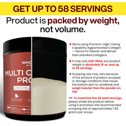 Wholesome Wellness Multi Collagen Powder – Grass-Fed Type I II III V X