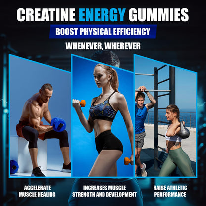Creatine Monohydrate Gummies 5000mg – Vegan, Sugar-Free, Made in USA | 120 Gummies (30 Servings)