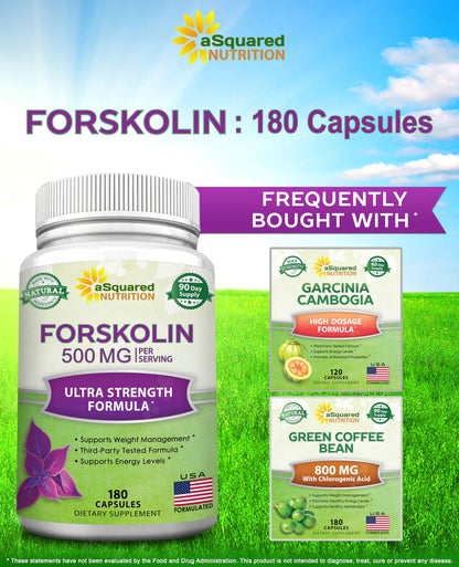 Forskolin 500mg Max Strength – 180 Capsules | aSquared Nutrition