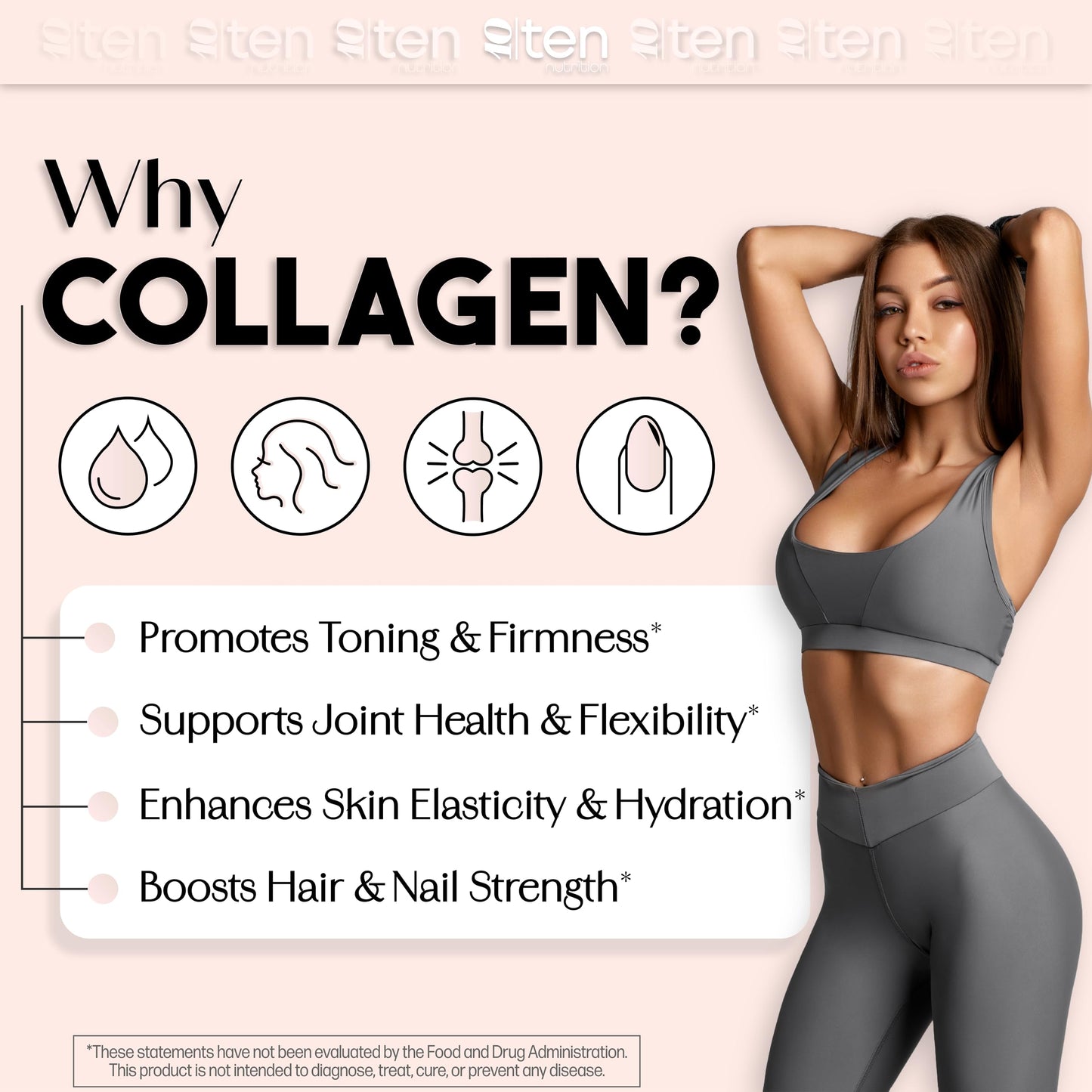 New - Creatine + Collagen for Women – Lean Muscle, Booty Gain, Energy & Recovery | 5g Creatine Monohydrate + 5000mg Collagen Peptides, Unflavored, 30 Servings