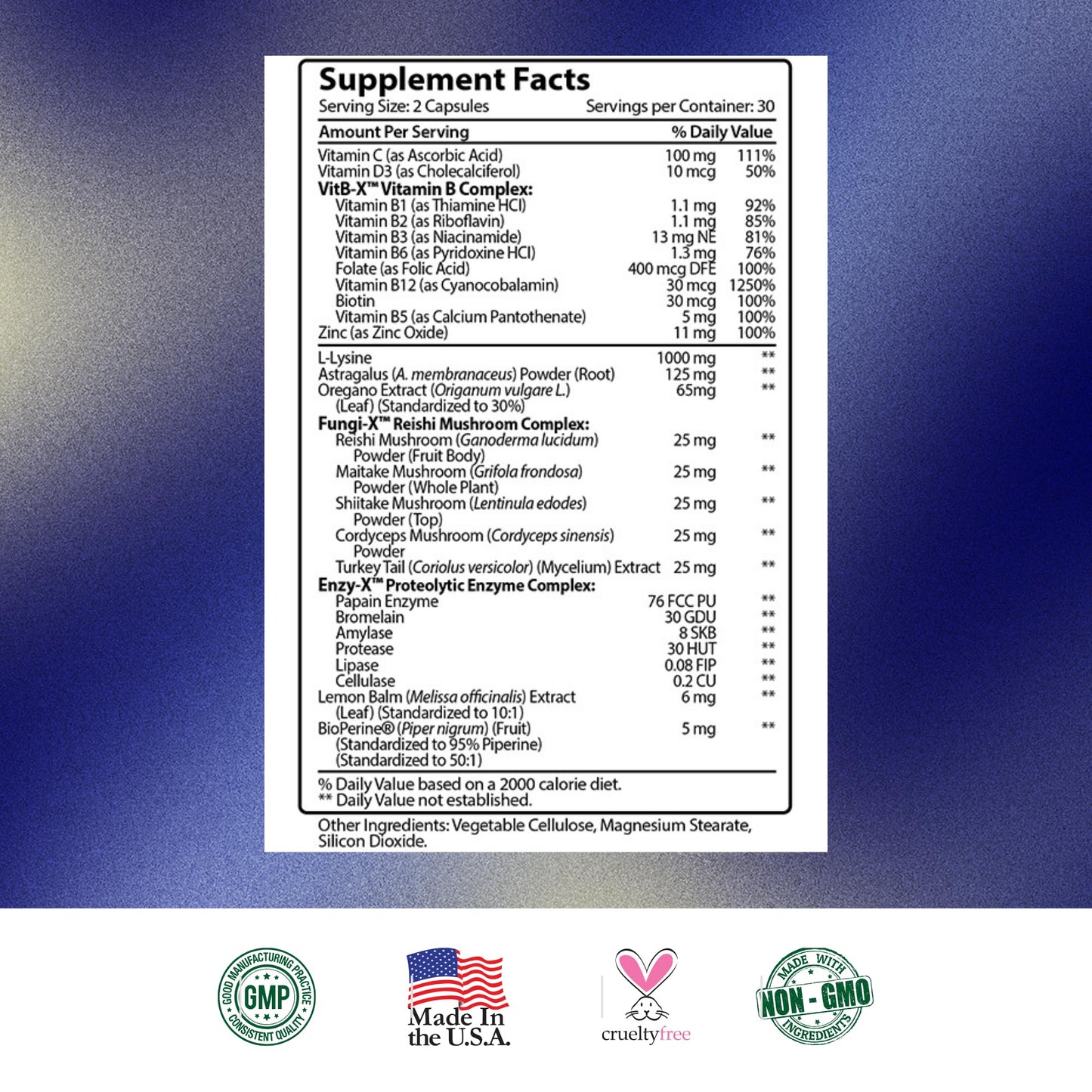Research Verified Shinglax - Lemon Balm, Enzy-X Proteolytic Enzymes, Fungi-X Mushroom | GMO Free, Made in USA | 60 Capsules