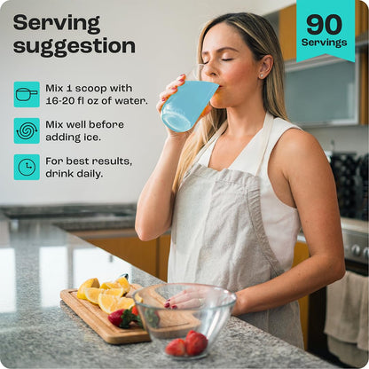 KEY NUTRIENTS Multivitamin Electrolytes Powder No Sugar – Blue Raspberry Hydration | Made in USA