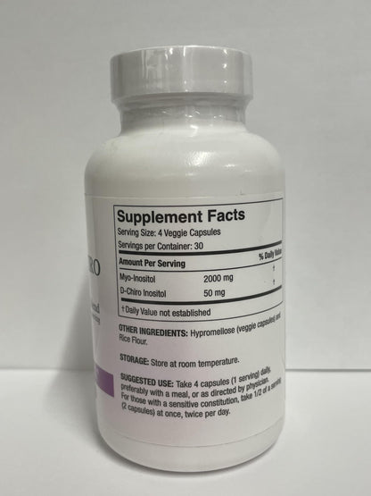 Puregen Labs Inositol Supplement | Myo-Inositol & D-Chiro-Inositol 2050mg (240 Veggie Caps) | Made in USA