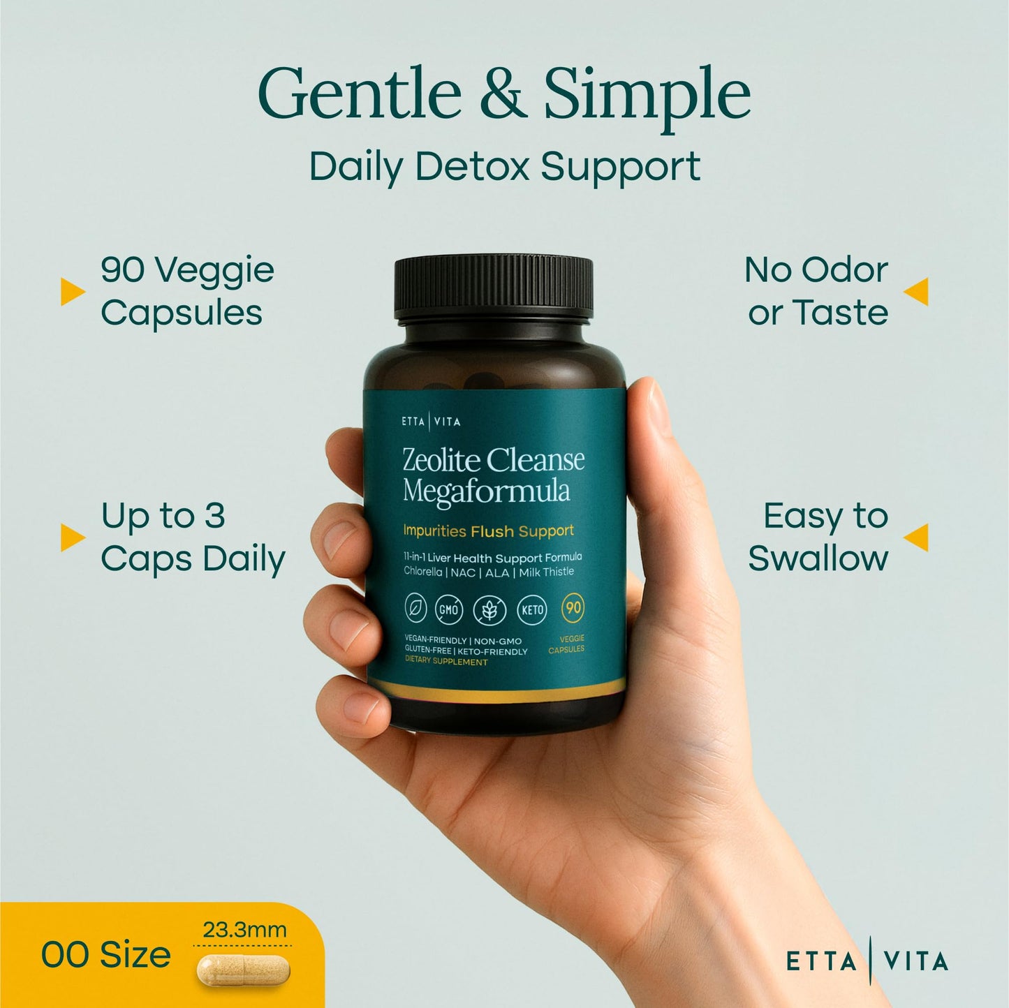 Liver Cleanse Detox & Repair - Zeolite Detox Supplement for Gut Health, Cognition & Natural Energy | Made in USA