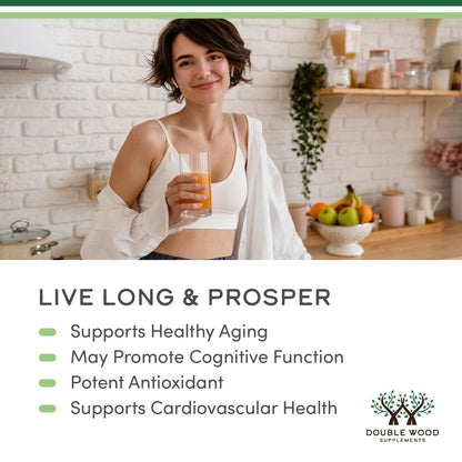 Ergothioneine 30mg Supplement - 60 Count, Plant-Based L-Ergothioneine (Non-GMO, Gluten Free, Vegan Safe) - Double Wood (Pack of 2)