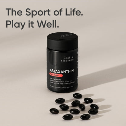 Sports Research Triple Strength Vegan Astaxanthin 12mg - Algae-Based, Non-GMO, 60 Softgels