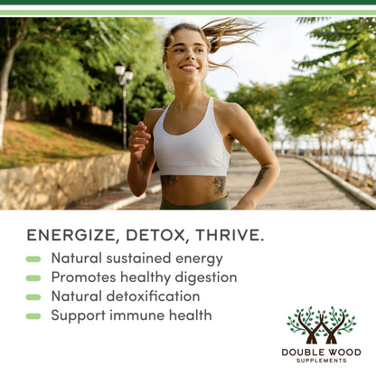 Chlorophyll Liquid Drops Peppermint 2oz by Double Wood – Digestion, Gut Health, Energy & Detox | Vegan Safe