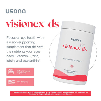 USANA Visionex DS with Lutein Zeaxanthin – Advanced Eye Health & Vision Support, 28 Tablets (28-Day Supply)