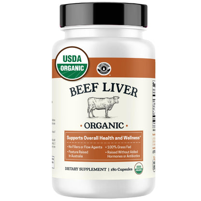 USDA Organic Beef Liver Capsules – Grass-Fed & Pasture-Raised in Australia | 180 Capsules