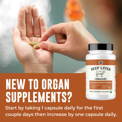 USDA Organic Beef Liver Capsules – Grass-Fed & Pasture-Raised in Australia | 180 Capsules