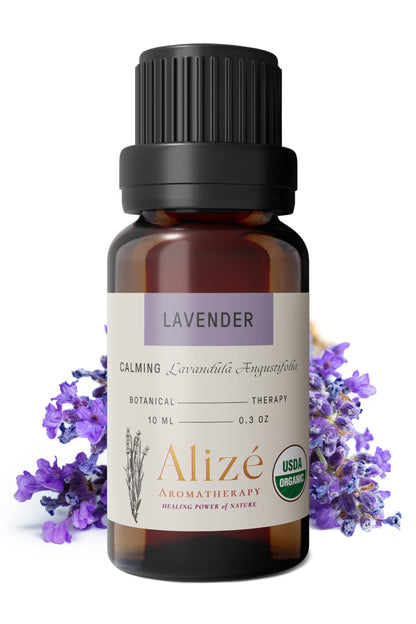 Alizé Aromatherapy Lavender Essential Oil – 100% Organic, USDA Certified (10ml)