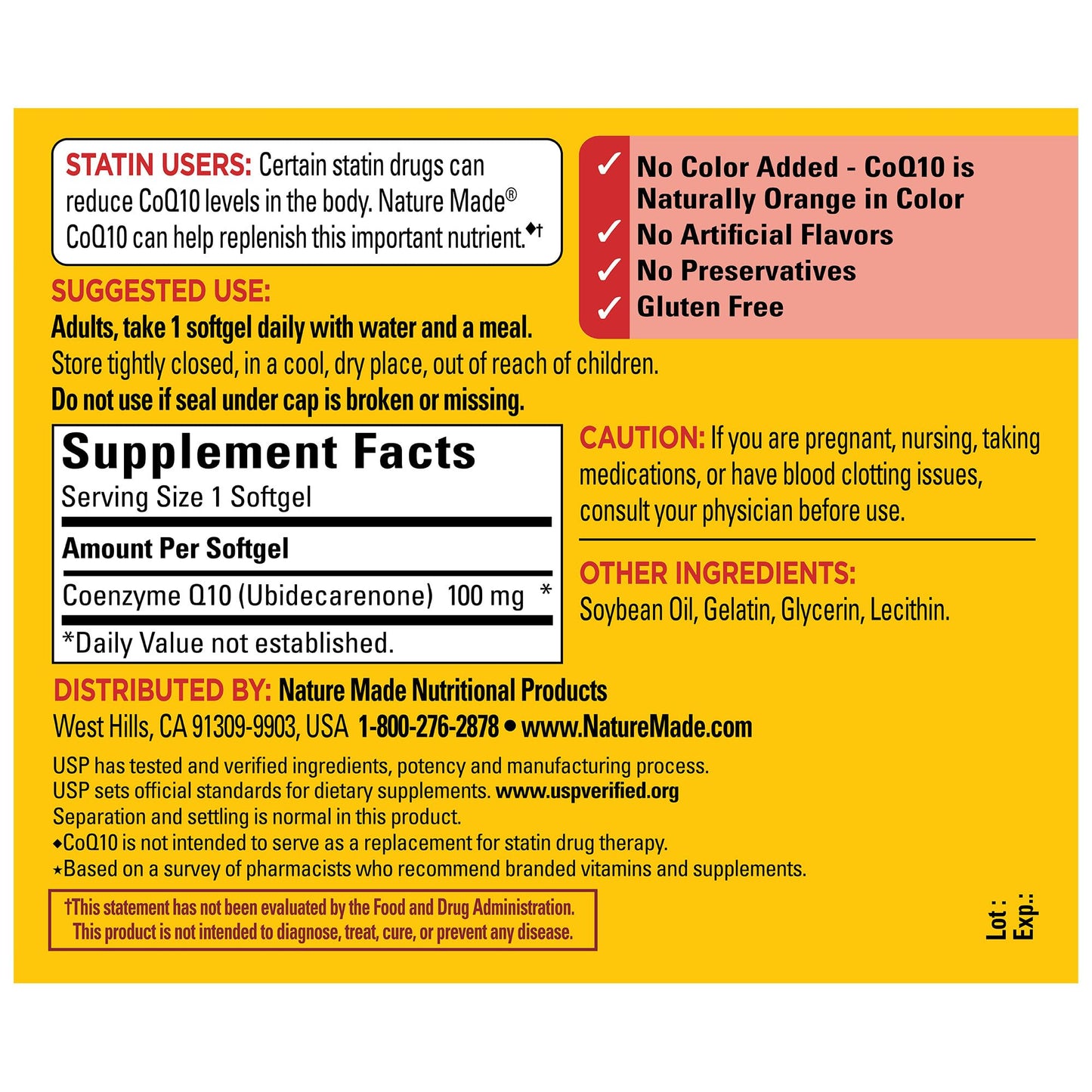 Nature Made CoQ10 100 mg Softgels – Heart Health Support, 120-Day Supply