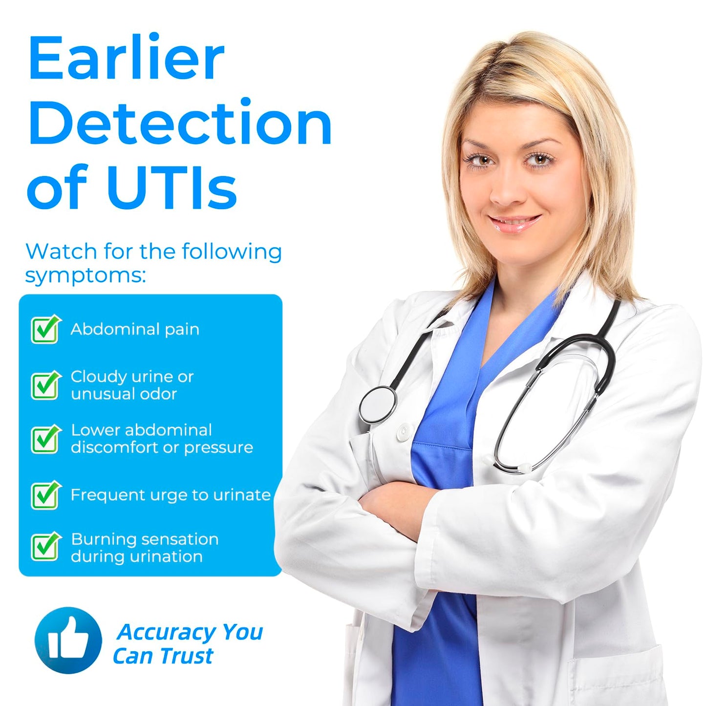 4-in-1 UTI Test Strips – At-Home Urinalysis Kit (Leukocytes, Nitrites, pH, Protein)