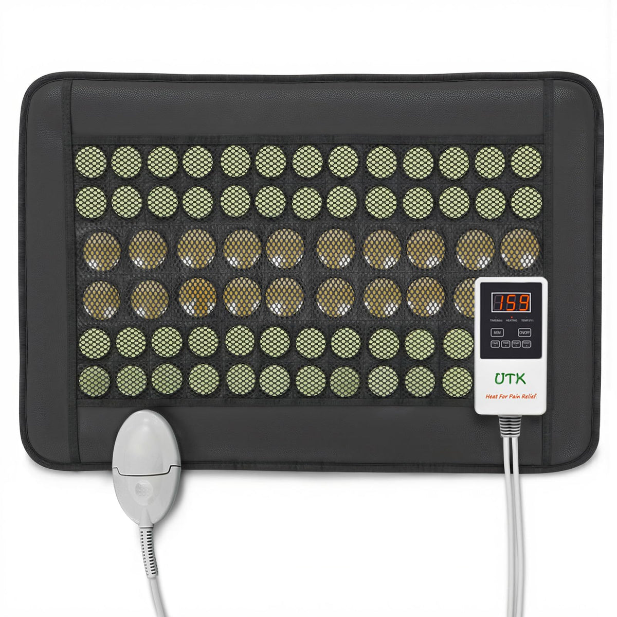 UTK Heating Pad for Back – Deep Infrared Therapy with Jade & Tourmaline (Up to 159°F, 23.5 x 16 in)