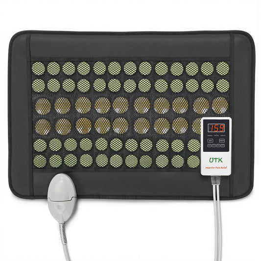 UTK Heating Pad for Back – Deep Infrared Therapy with Jade & Tourmaline (Up to 159°F, 23.5 x 16 in)