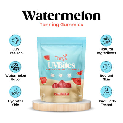 Thryv UVBites Tanning Gummies | Self Tan Supplement & Glow Up Skin