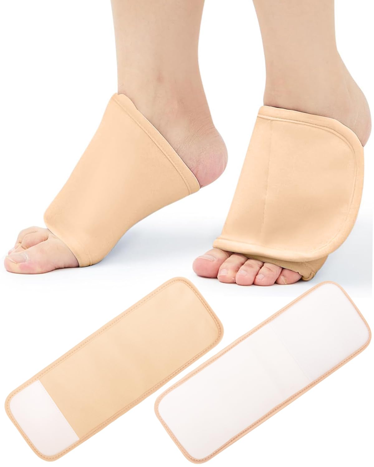Uwbettry 2Pcs Castor Oil Pack Wrap for Feet – Reusable Foot Wrap, Organic Cotton Flannel, Pale Khaki