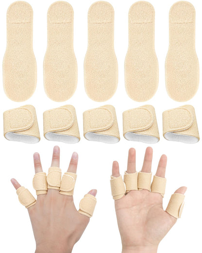 Uwbettry 10pcs Castor Oil Pack Wraps for Fingers - Reusable Self-Adhesive Finger/Thumb Castor Oil Compress (Organic Cotton)
