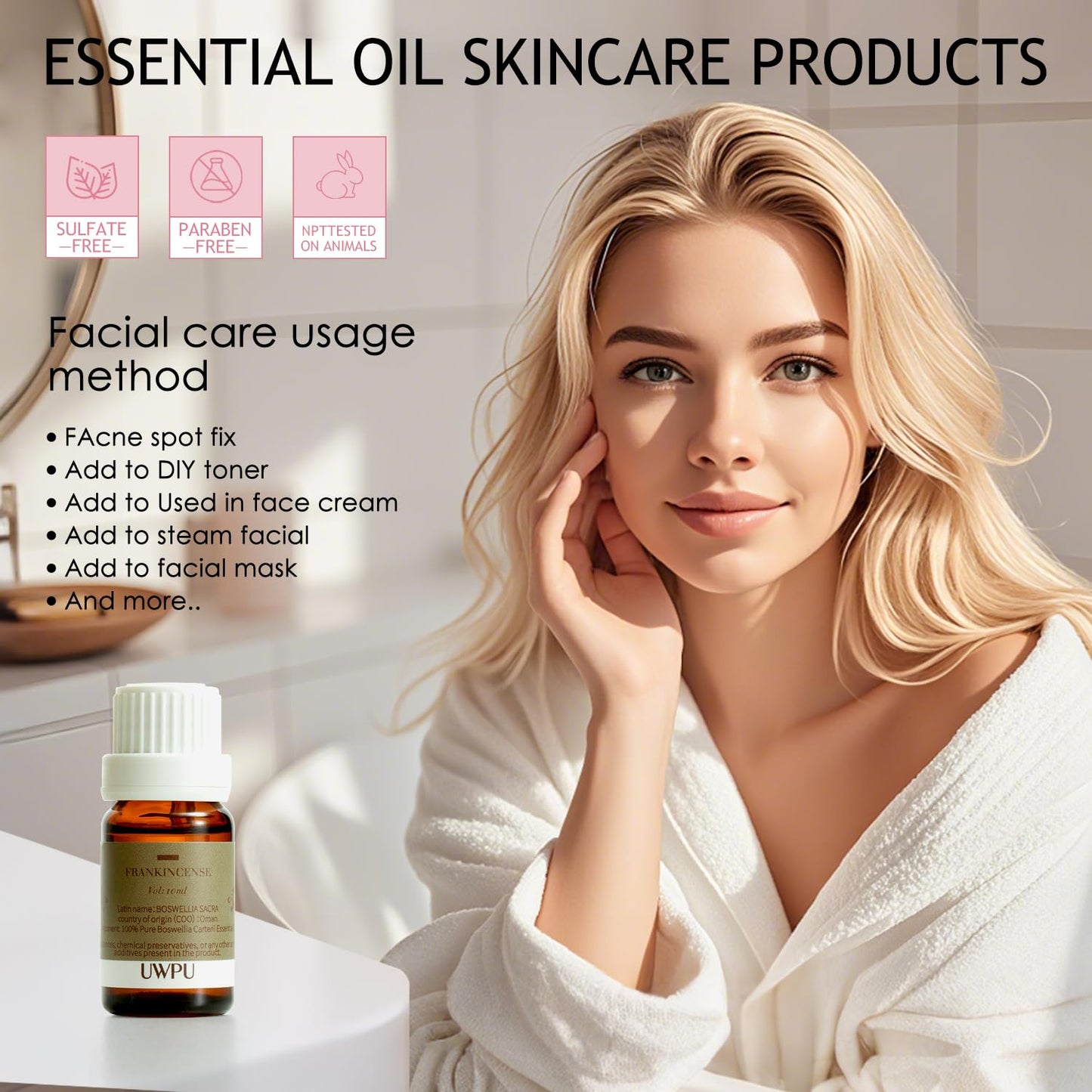 UWPU Oman Frankincense Essential Oil Blend — Premium 10ml for Diffusers, Skin & Hair